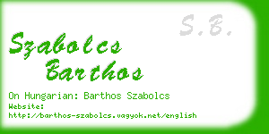 szabolcs barthos business card